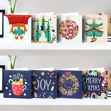 Diamond painting Christmas cards 8pcs